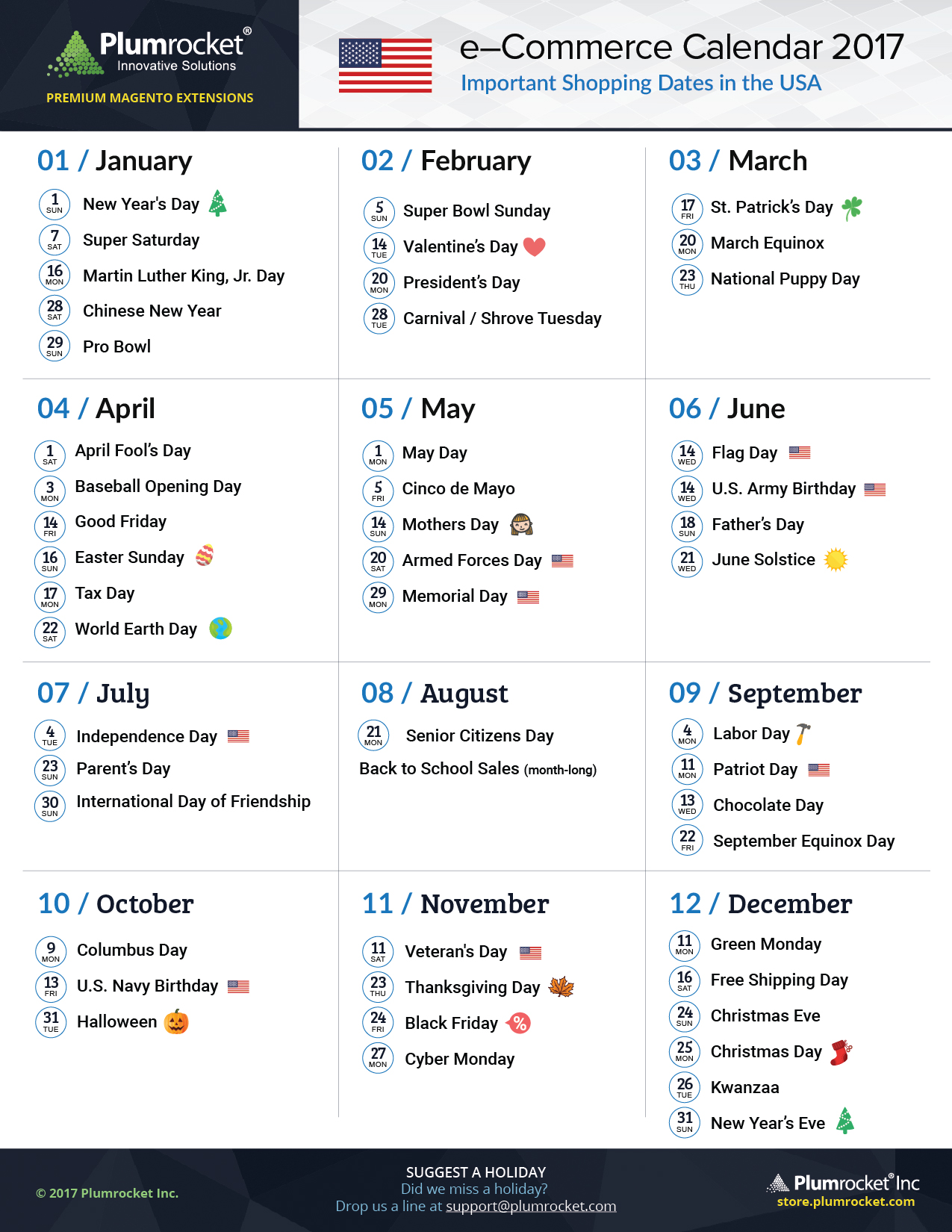 US Marketing Calendar 2017