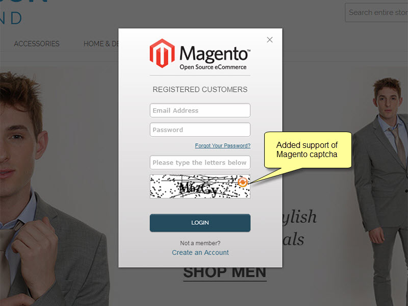 Added support of Magento captcha