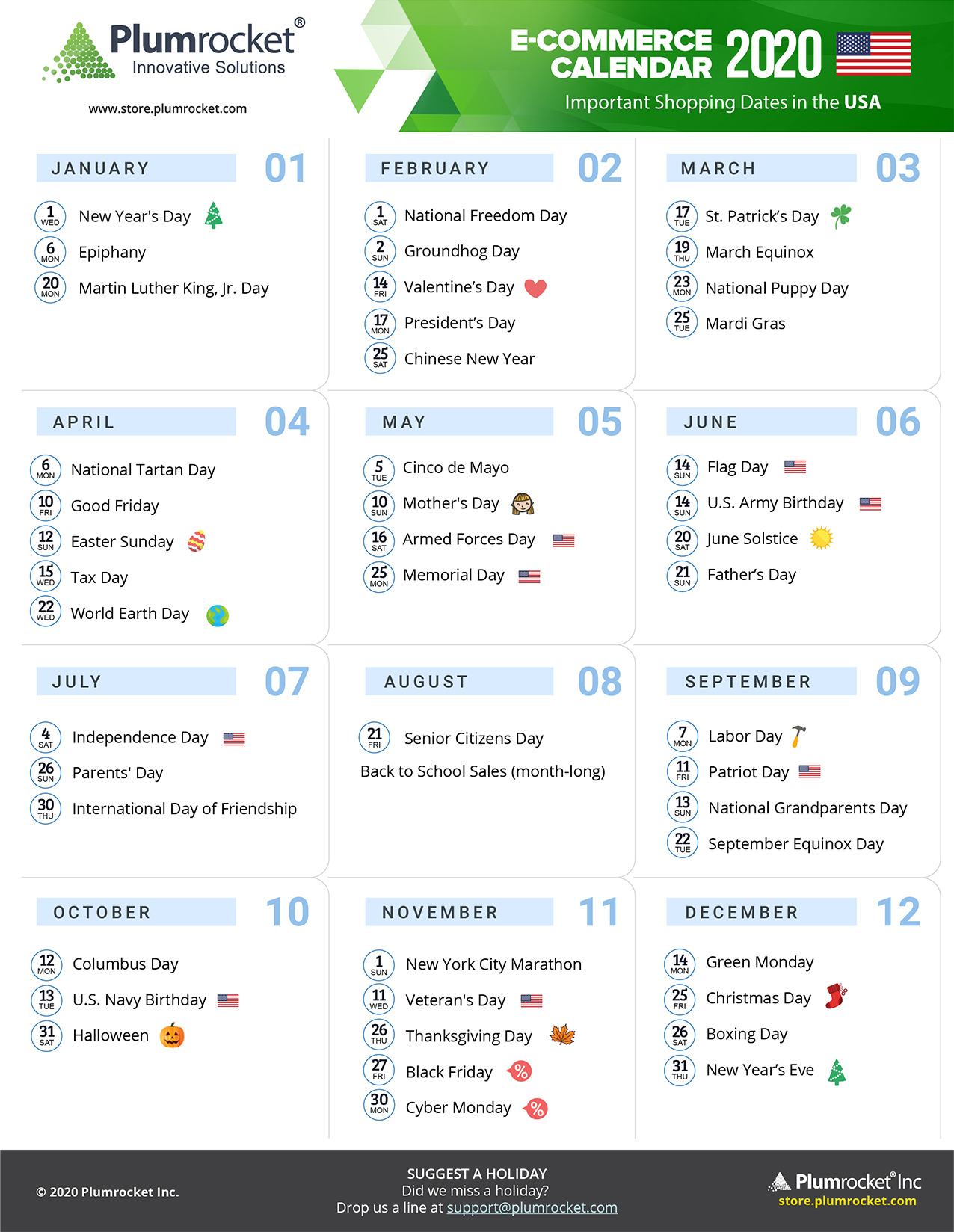 US Marketing Calendar 2020